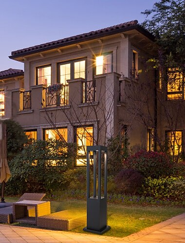  Außen-LED-Pfostenleuchte, moderne Außenwandleuchten, warmweiße Lichtfarbe, Versorgungsstrom, Solor, Weg, Boden, Rasen, Landschaftsbeleuchtung, Lichter, Villa, Hof, Weg, Campingleuchte, 42/60/80 cm,