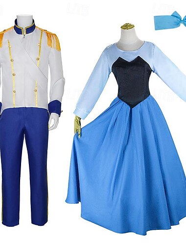  La Petite Sirène Ariel Princesse Prince Éric Costume de cosplay Déguisements de couple Déguisement Cosplay Cosplay de Film for Couple Homme Femmes Adulte Carnaval Mascarade Enterrement de Vie de
