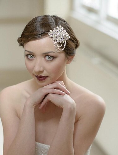  Hoofddeksels Jaren '20 flapper hoofdband Retro vintage Roaring jaren '20 Jaren 1920 Strass Voor Cosplay Carnaval Dames Kostuum juwelen Mode-sieraden