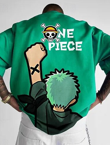  One Piece Ρορονόα Ζόρο Κοντομάνικο Κινούμενα σχέδια Πίσω στο Σχολείο Anime Χαράκουκου Γραφικό Καβάι Για Ανδρικά Γυναικεία Ενηλίκων Απόκριες Μασκάρεμα Hot Stamping Καθημερινά