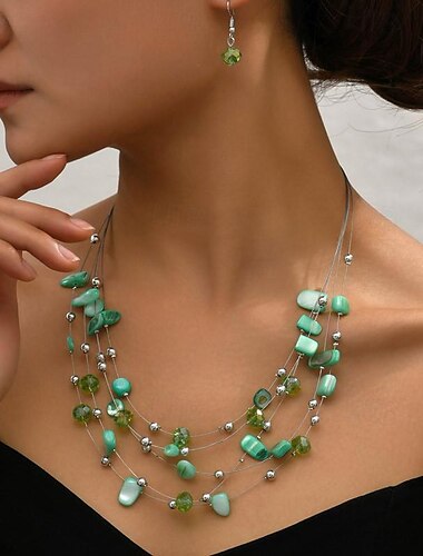  Ohrring-Set 1 Set Legierung Ohrringe Halskette Damen Mode Schmuck-Set Für Hochzeitsgast Geschenk Festival
