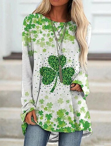  rua. Camiseta gráfica irlandesa trevo do dia de patrick, camiseta gráfica de anime para mulheres e adultos, estampa 3d, 100% poliéster, festival de festa