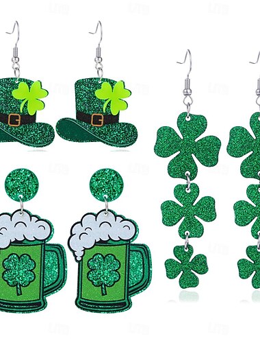  utca. Patrick's Day shamrock ír álarcos fülbevaló felnőtt női cosplay buli álarcos álarcos karneváli maskara Szent Patrik napja egyszerű halloween jelmezek