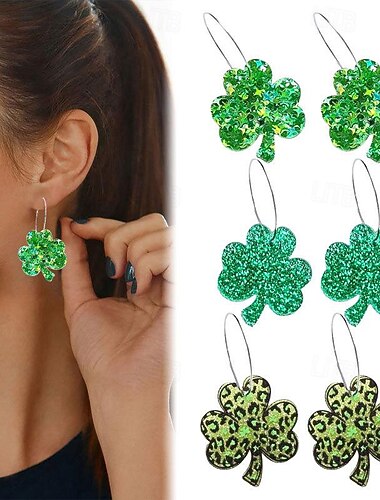  Sf. cercei pentru mascarada irlandeză shamrock de ziua lui patrick 3 piese pentru adulți petrecere cosplay pentru femei mascarada de carnaval mascarada de carnaval ziua sfântului patrick costume
