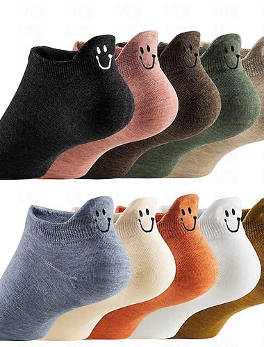  10 Paar Damen-Söckchen, niedrig geschnittene Socken, Arbeit, Alltag, Urlaub, Retro-Baumwolle, einfach, klassisch, lässig, elastisch, lässig, Sportsocken