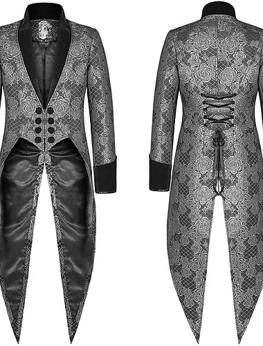  Punk & Gothic Mittelalterlich Mantel Maskerade Ren Faire Prinz Ritter Edelmann Herren königlich Steampunk Party / Abend Erwachsene Mantel
