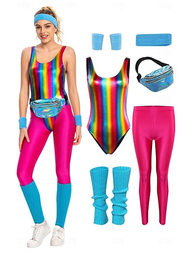  metallinen Jaren '80 Glanzend latex patent One Piece PU-leer Babypakje  Dames Carnavalskostuum Halloween Carnaval Maskerade Feest / Uitgaan Vrijgezellenfeest Prideparade Volwassenen Beenwarmers Tas