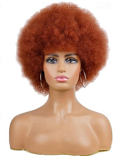  Afro Pruiken voor Zwarte Vrouwen 70s Korte Zwarte Afro Pruik Disco Afro Puff Pruiken voor Vrouwen Kinky Krullend Pruik 10 Inch Natuurlijke Uiterlijk Synthetische Pruik Dagelijkse Feest Cosplay