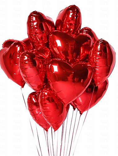  1 globo de aluminio de 13 pulgadas para el día de San Valentín, corazón de amor para el día de San Valentín, flotador rosa, habitación vacía, arreglo romántico, propuesta de nudo, decoración de corazón de cumpleaños.
