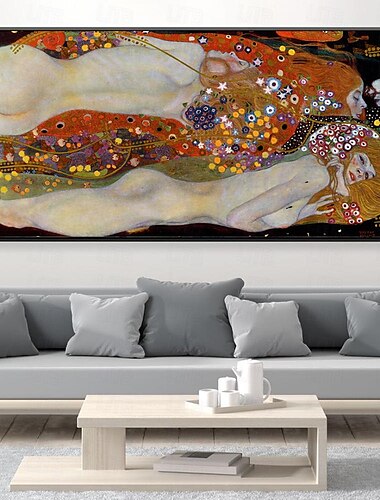  Gustav Klimt Wasserschlangen Ölgemälde handgemalt Gustav Klimt Ölgemälde Gustav Klimt Gemälde Frau Vintage Kunst Dekor Gemälde
