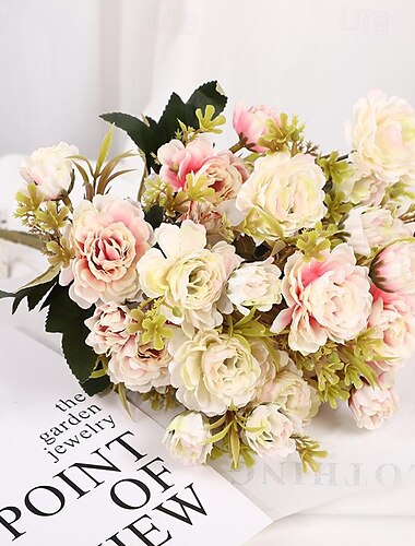  1 pezzo di stelo di fiori artificiali bouquet di fiori artificiali fiori finti per la decorazione domestica di nozze regali per la festa della mamma
