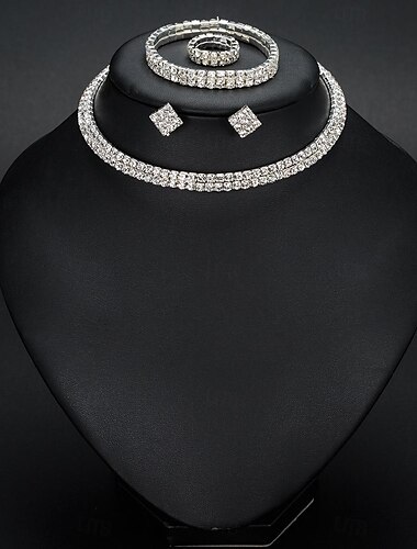  liefde sieraden set kristallen ogen oorbellen ketting vrouwen bruiloft sieraden set