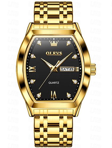  Orologio da polso da uomo OLEVS al quarzo moda business luminescente con calendario data settimana impermeabile in acciaio