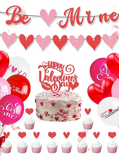  Valentinstag-Vorschlag, Hochzeitsfeier, Dekoration, fröhlicher Valentinstag, Flagge, Latte-Art