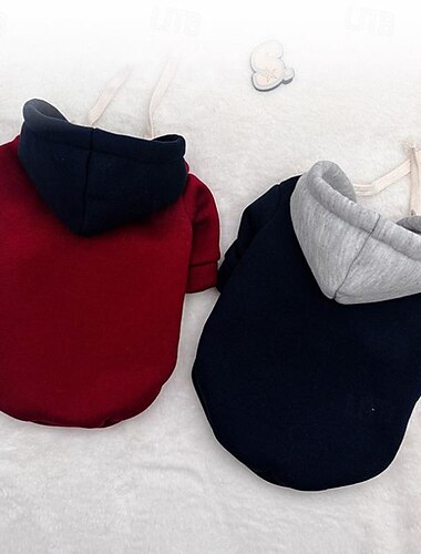  Cane Gatto Felpa con cappuccio Moda Carino Inverno Caldo Morbido Lavabile Confortevole All'aperto Sportivo Abbigliamento per Cani for Bichon Frisé Barboncino Volpino di Pomerania Cucciolo Papillon