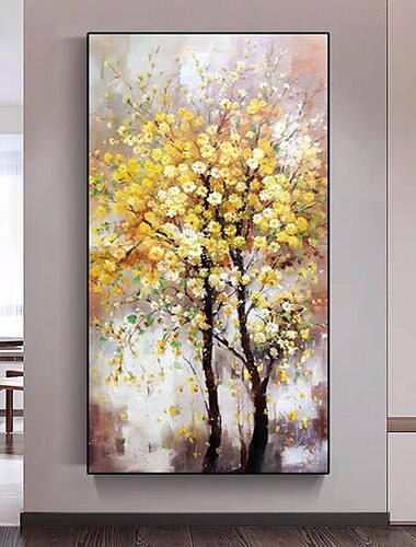  Mintura pinturas al óleo abstractas hechas a mano de flores de árbol sobre lienzo, decoración de arte de la pared, imagen moderna para decoración del hogar, pintura enrollada sin marco y sin estirar