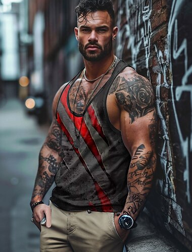 Homens Gráfico Bloco de cor Terror Gótico Top de colete Camisetas Regatas Racerback Camiseta masculina sem mangas Sem Manga Camiseta Impressão 3D Decote V Camisa Esportes Diário Simples Esportes   Homens Gráfico Bloco de cor Terror Gótico Top de colete Camisetas Regatas Racerback Camiseta masculina sem mangas Sem Manga Camiseta Impressão 3D Decote V Camisa Esportes Diário Simples Esportes