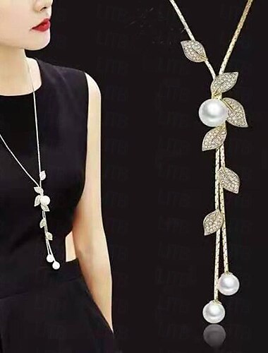  Versión coreana de otoño e invierno, collar de cadena de suéter de cristal, venta al por mayor, cadena larga de alta gama para mujer, colgante de perlas con borla versátil con accesorios