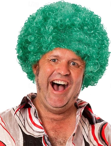  Kurze, flauschige Afro-Perücken, verworrene lockige Disco-Hippie-Perücke für Damen und Herren, für Kostüm, Cosplay, Halloween-Party, St. Patrick's Day-Perücken