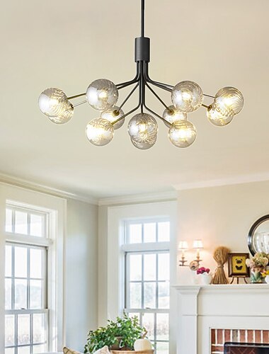  9ライト 110 cm ランタンデザイン アイランドデザイン ペンダントライト 銅 ガラス アーティスティック スタイリッシュ 真鍮 近代の 北欧スタイル 110-120V 220-240V