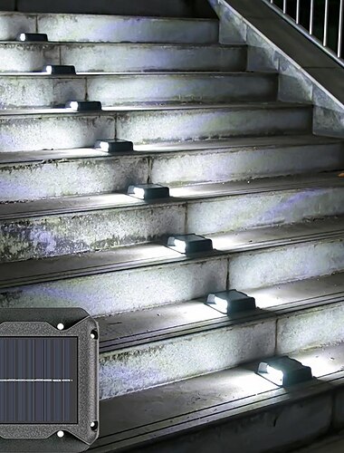  Solar Stair Step Light Outdoor IP65 Waterproof Light Control Step Light Outdoor Patio Foot Light Lighting Walk Light Garden Stair Deck Front Step Front Porch Patio Walkway Decoration 1pc
