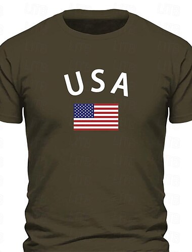  Veteranstag Herren Patriot Patriotic Veteran Amerikanische Flagge T-Shirt Tee Top Baumwolle Kurzarm Grafik-Shirt Schwarz Weiß Rot Bequemes Tee Sport Outdoor Urlaub Mode Designer