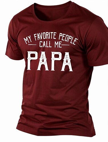  Mäns T-Shirt Min Favoritmänniskor Kallar Mig Pappa Grafisk Kortärmad T-Shirt för Farfar och Pappor