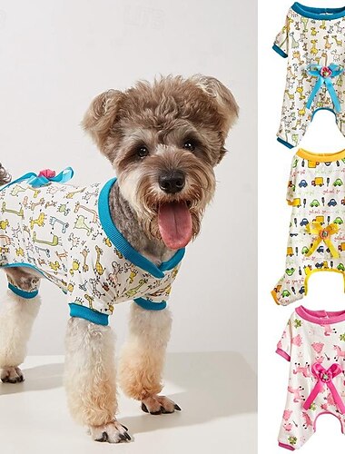  Honden Katten Pyjama leuke Style Casual Winter Ademend Zacht Wasbaar Comfortabel Buiten Casual / Dagelijks Hondenkleding for Bichon Frise pomeranian kleine huisdieren Vlinder Small