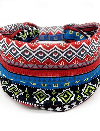  aceorna Boho-Stirnbänder, breite geknotete Haarbänder, elastische, bedruckte Haarbänder, Bohemia-Kopfwickel für Frauen und Mädchen