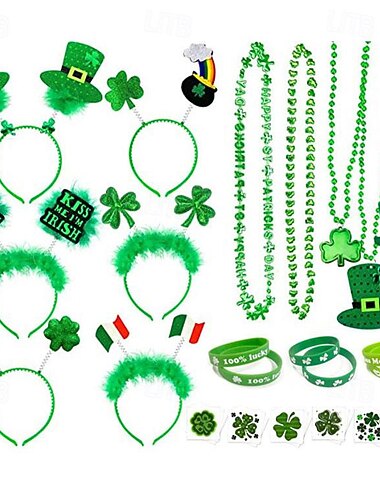  utca. Patrick's Day Shamrock Irish további kiegészítők buli jelmez fejpánt felnőtt férfi női cosplay buli álarcos álarcos karneváli álarcos Szent Patrik napi könnyű halloween jelmezek
