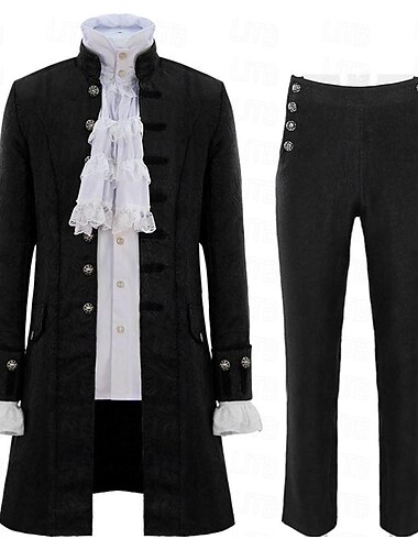 Retro Vintage Viktorianisch Mittelalterlich Hose Outfits Hemd Ren Faire Vampir Herren königlich Halloween Karneval Party Maskerade Erwachsene Mantel Hemd Hose Ganzjahres
