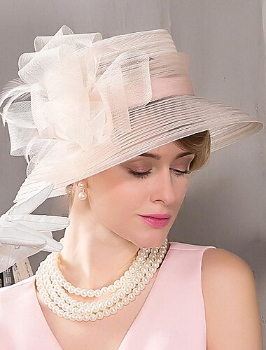  fascinators Κεντάκι ντέρμπι καπέλο με ίνες / καπέλο cloche καπέλο κουβά καπέλο δισκέτα καπέλο γαμήλιο πάρτι τσαγιού κομψός γάμος με καπέλα κεφαλής με πουπουλένιο κόμπο
