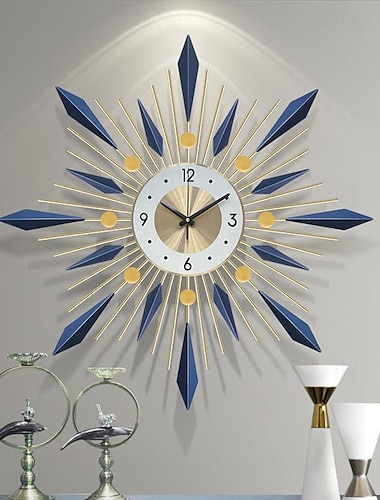  Reloj de pared grande decorativo de metal de mediados de siglo, relojes grandes silenciosos que no hacen tictac, decoraciones modernas para el hogar para sala de estar, dormitorio, comedor, oficina