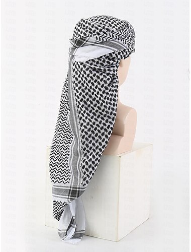  בגדי ריקוד גברים צעיף בַּנדָנָה מטפחת ראש Arabic הערבי מוסלמי רמדאן משובץ מבוגרים צעיף