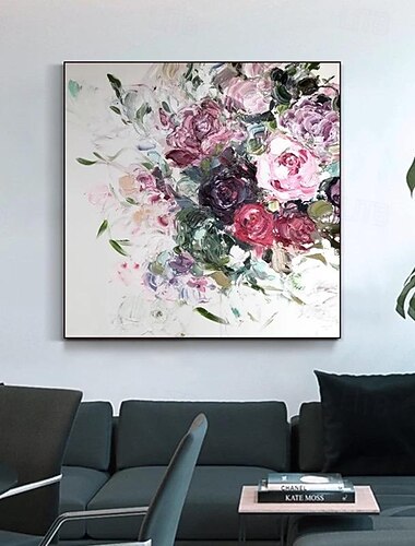  Mintura pinturas al óleo de flores hechas a mano sobre lienzo, decoración de arte de la pared, imágenes de paisajes abstractos modernos para decoración del hogar, pintura enrollada sin marco y sin