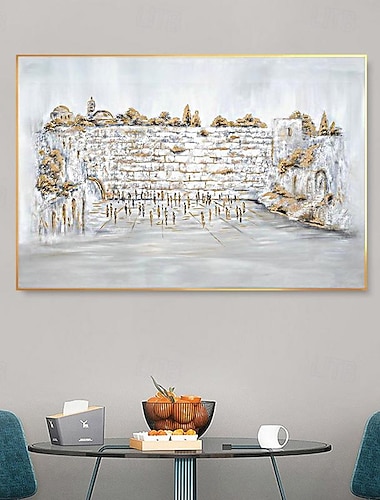  Уникальная оригинальная абстрактная ручная роспись котеля, западная стена, ручная работа, еврейская настенная живопись, холст, картина маслом, абстрактные пейзажи, украшение для гостиной, без рамки