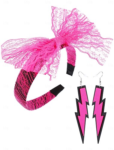  Retro Antiguo Años 80 Accesorios Bandana Pendientes Mujer Víspera de Todos los Santos Carnaval Mascarada Fiesta / Noche Desfile del orgullo Mes del Orgullo Adulto 1 Par de Pendientes Cinta