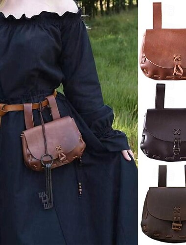  Retro Antiguo Medieval bolsa Cinturón Deportivo Riñonera Feria del Renacimiento Vikingo Ranger élfico Hombre Mujer Unisexo Celta Vikingo Fantasía Víspera de Todos los Santos Carnaval Mascarada Fiesta