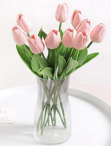  10 Stück Tulpen-Kunstblumen, Simulationsblumen, Dekoration für Zuhause, Schlafzimmer, Wohnzimmer, Esstisch, Dekoration, Trockenblumenstrauß, Foto-Requisite