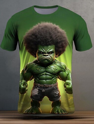 Men's Graphic Cartoon Funny T Shirt Short Sleeve T shirt 3D Print Crew Neck Shirt Daily Casual Street Style Sports Outdoor Holiday Going out Black Burgundy Sky Blue Spring & Summer Clothing Apparel S