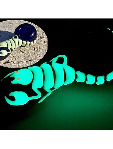  Pipa de vidrio hecha a mano para fumar, pipa de vidrio de escorpión azul que brilla en la oscuridad, accesorios para fumar, 1 ud.