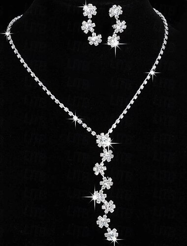  Schmuckset 2 Legierung 1 Halskette Ohrringe Damen Mode Schmuck-Set Für Party