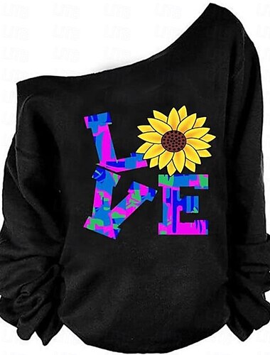  Retro / vintage 1980erne Maskerade Sweatshirt Skulderfri Dame Maskerade Fest / aften Pride Parade Pride måned Voksne Top Forår Efterår