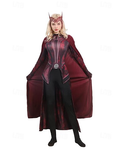  Scarlet Witch Costume de cosplay Costume de soirée à thème Cosplay Cosplay de Film for Femmes Fille Enfant Adulte Carnaval Mascarade Enterrement de Vie de Jeune Fille
