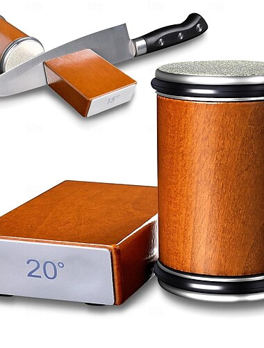  rollende messenslijperset - eenvoudig te gebruiken messenslijpen - messenslijpers voor keukenmessen. Slijper met industriële diamanten voor staal van elke hardheid, magnetische hoekbasis 15/20°