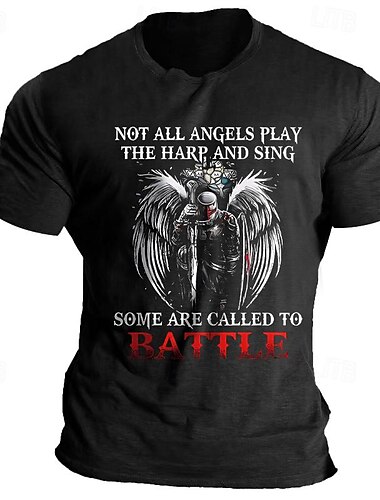  Hombre Caballeros templarios Refranes y citas Camiseta Camisetas gráficas 100% Algodón Manga Corta Gráfico Camisa Negro Azul Piscina Verde Camiseta cómoda Vacaciones Ropa Cotidiana Ropa de diseñador