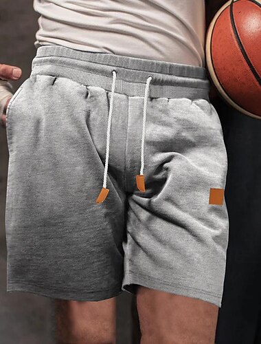  Herren Sweatshorts Kurze Hose Shorts Kurze Hosen Lässige Shorts Kordelzug Elastische Taille Glatt Komfort Kurz Festtage Strand Wochenende Modisch Brautkleider schlicht Schwarz Hellgrau Mikro-elastisch