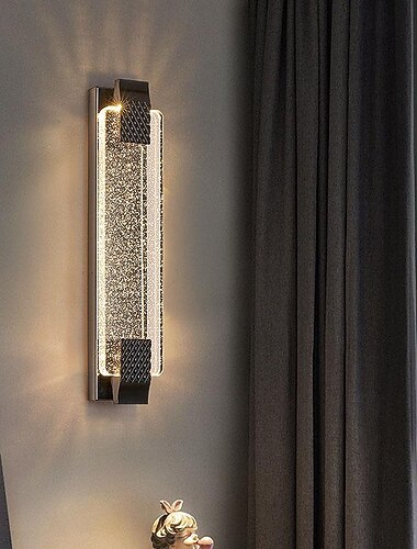  شمعدان حائط كريستالي LED 40/50/60/70 سم ضوء ليلي بجانب السرير، مصباح حائط داخلي حديث لاسلكي، شمعدانات جدارية قابلة للتعتيم إضاءة حائط نحاسية لمرآة المطبخ وممر الحمام 110-120 فولت