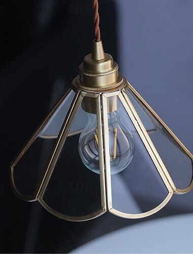  en-huvud mini pendelbelysning, kreativ diamantformad ljuskrona av klarglas lampskärm, brun metall lamphållare hängande lampa, hängande tråd justerbar kristall droplight