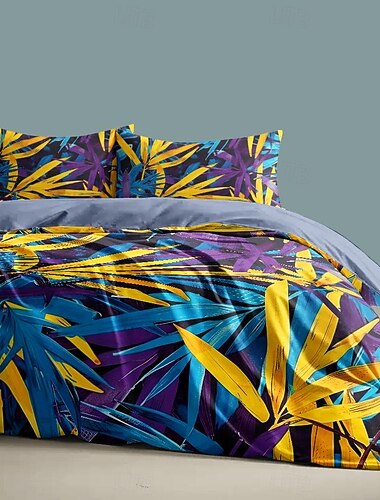  Tropical Plants Pattern Duvet Cover Set Set Soft 3-Piece Luxury Cotton Bedding Set Home Decor Gift Twin Full King Queen Size Duvet Cover